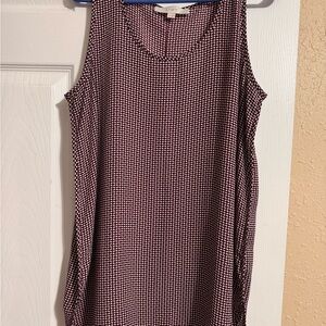 LOFT Purple and White Patterned Sleeveless Blouse